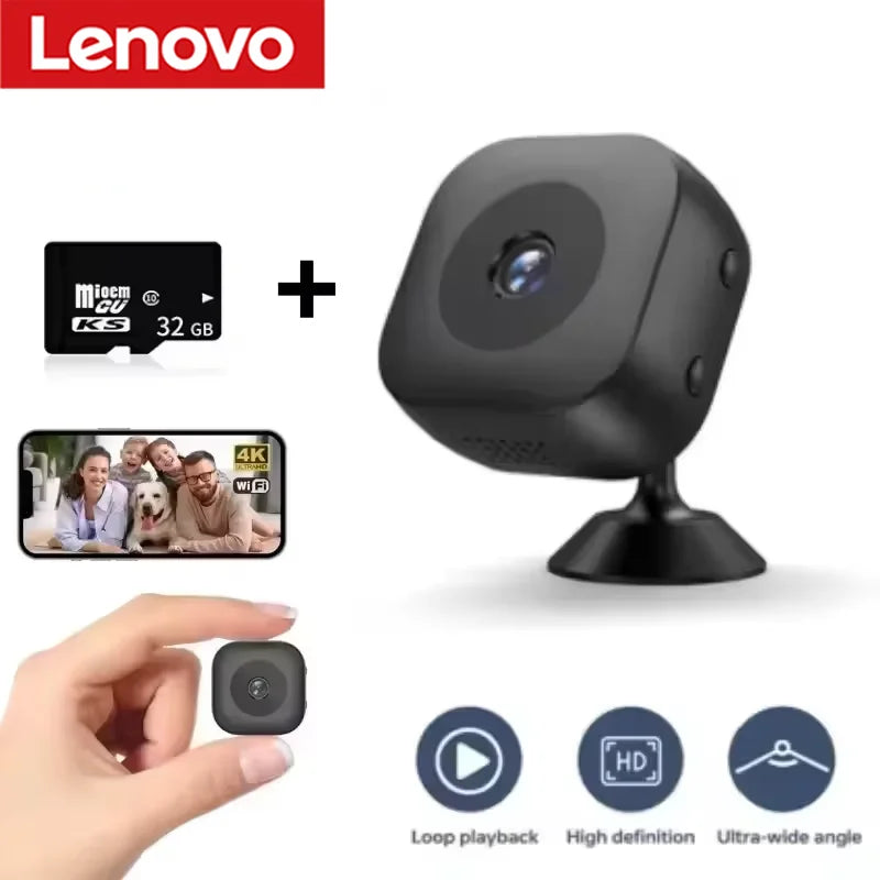 Caméra de sécurité WiFi miniature 8K — vision nocturne couleur, étanche, détection de mouvement, surveillance