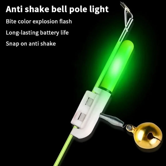 Bâton Lumineux Rechargeable USB avec Cloche & Flotteur — Alarme Morsure Pêche