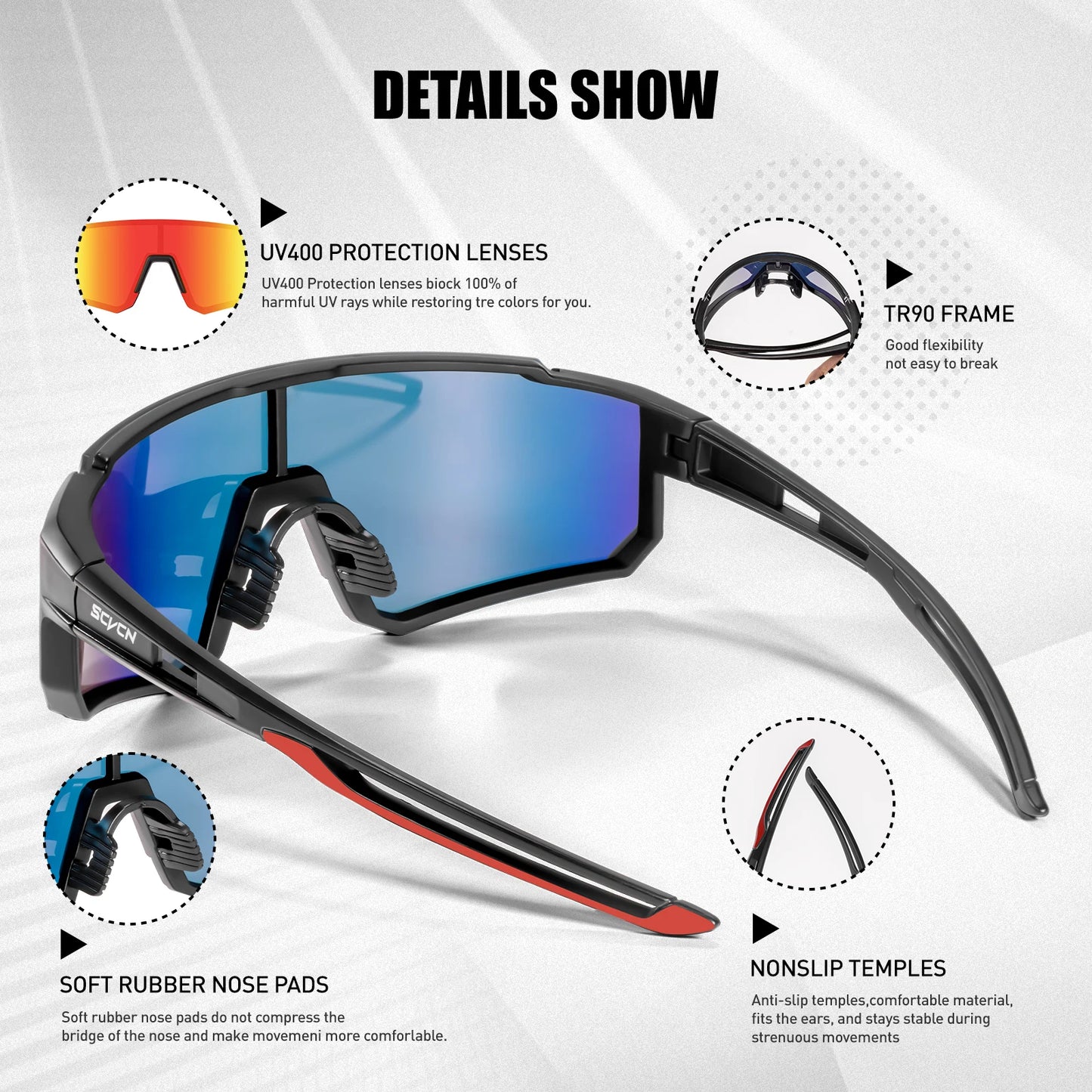 Lunettes Cyclisme Extérieur UV400 — VTT Sport Escalade Pêche Homme Femme