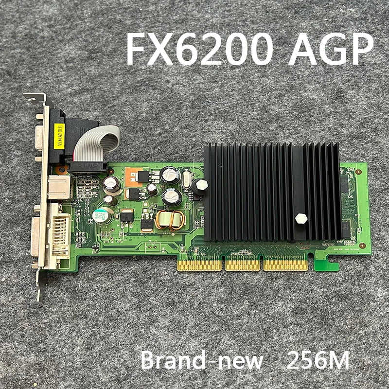 Carte graphique vidéo pour nVIDIA FX6200 256M AGP 4x8X DDR2 VGA + S vidéo + DVI 64bit AGP carte vidéo carte graphique pny muet tout neuf