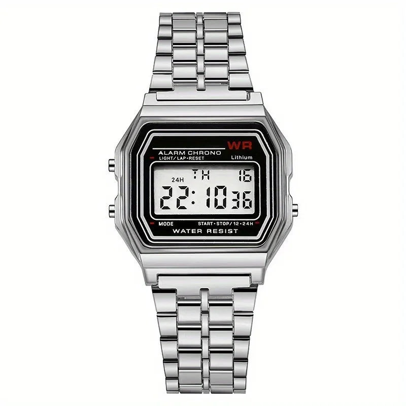 Montre Bracelet Acier LED Numérique Sport — Multifonction Électronique Homme Femme