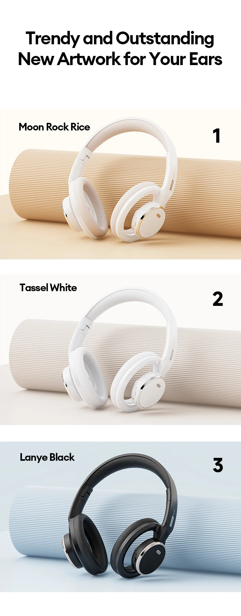 Auriculares gaming inalámbricos Bluetooth 6.0 Lenovo, auriculares plegables deportivos, auriculares supraaurales con micrófono HD, regalos LS116