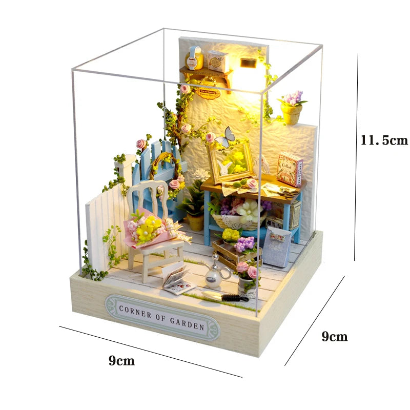 Wooden Dollhouse, 3D Puzzle, Building Model Kit, Small Room Toy Production, Bedroom Decoration with Furniture, Gifts