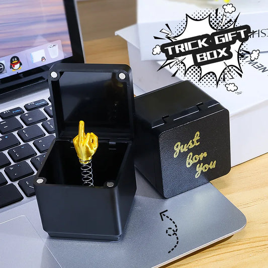 Interesante regalo de broma de Navidad, dedo corazón en la caja, divertidos regalos creativos, decoración de oficina, hogar