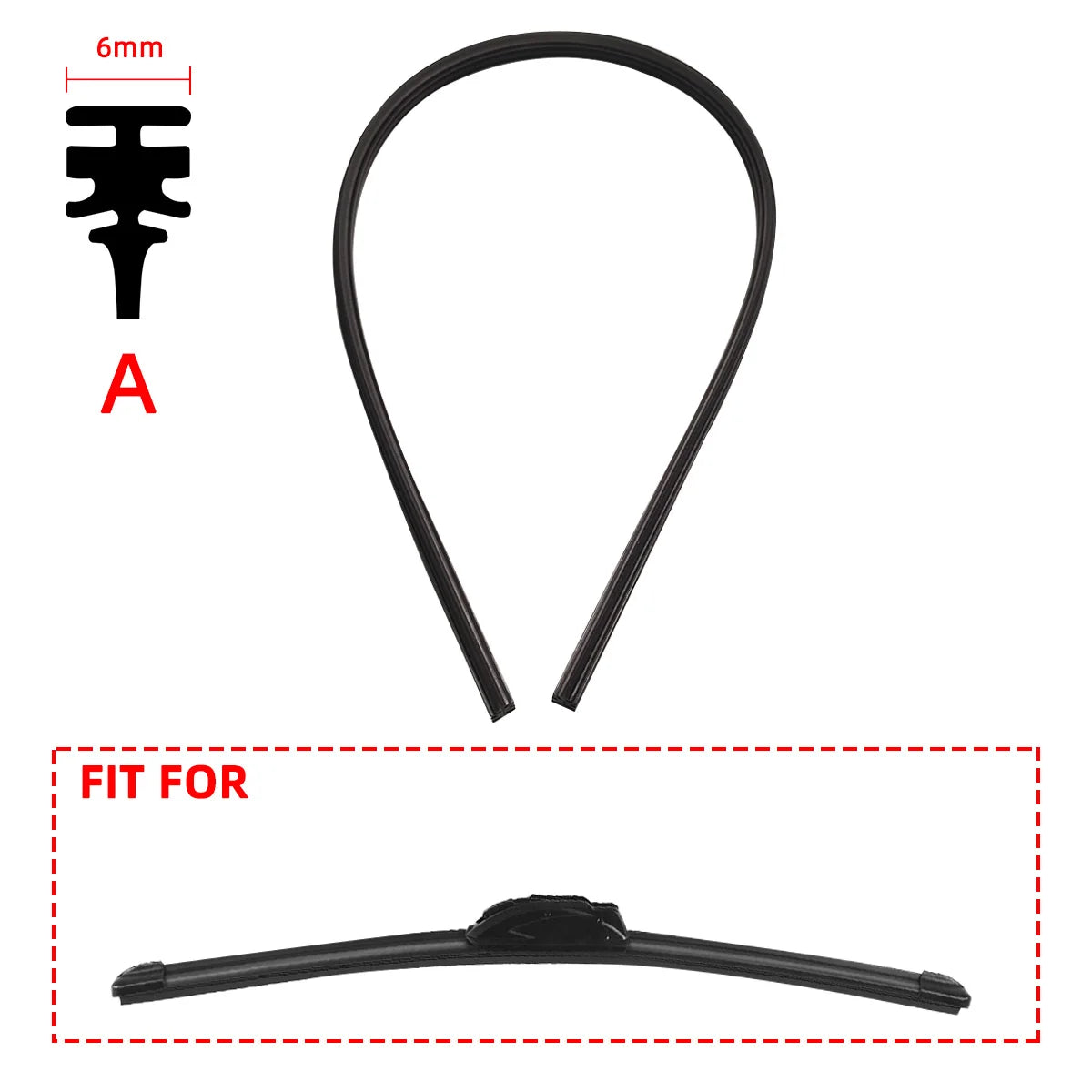 Recambios de limpiaparabrisas para coche, todas las estaciones, tiras de goma natural, piezas de repuesto, todos los tipos adecuados para 14 a 32 pulgadas