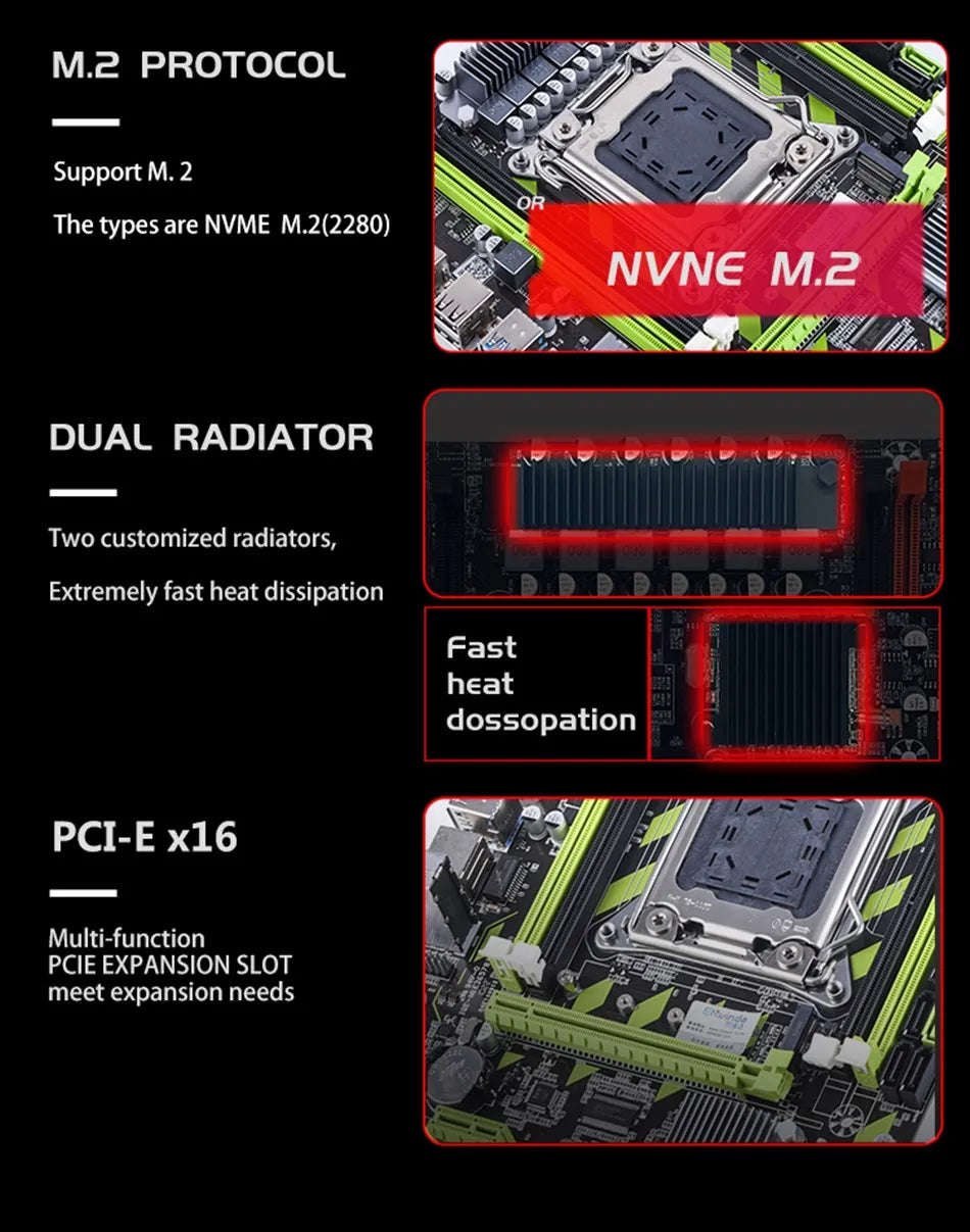 ENVINDA-Carte mère X79, LGA 2011, USB 2.0, prise en charge de la mémoire REG, ECC, processeur Xeon E5, 4DDR3, PCI-E, NVcloser, M.2