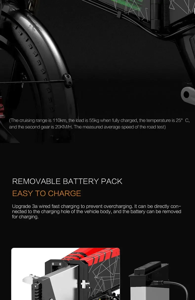 LANKELEISI-G650 Folding Electric Bicycle, 20 Inch, 500W, 48V, 12.8 Ah, with Lithium Battery, City, Adult