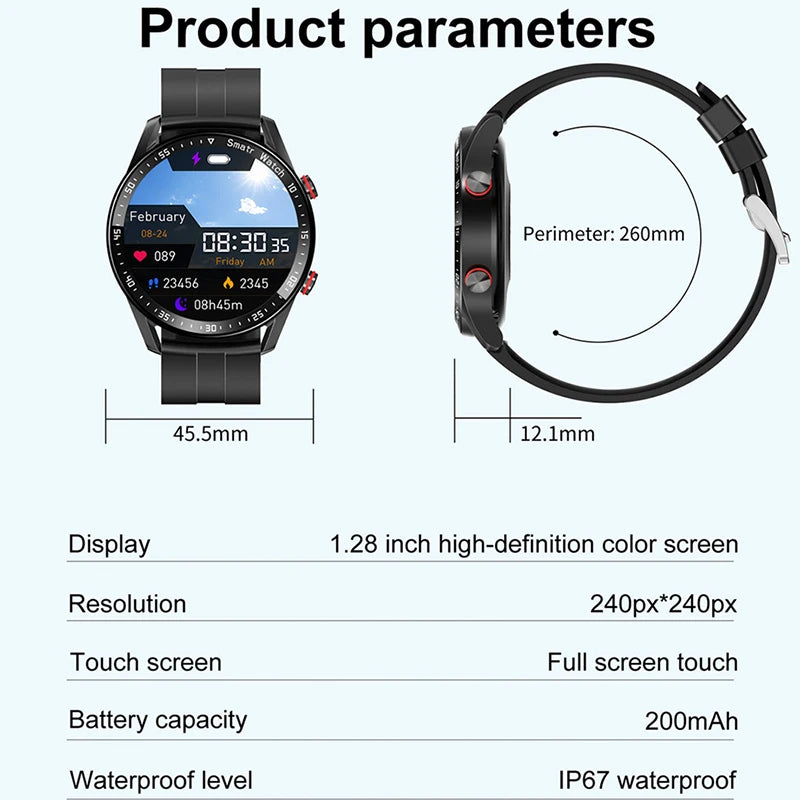 Smartwatch for Men and Women, HD Screen, Bluetooth Call, GPS, Heart Rate Monitor, IP68 Waterproof, New, 2024