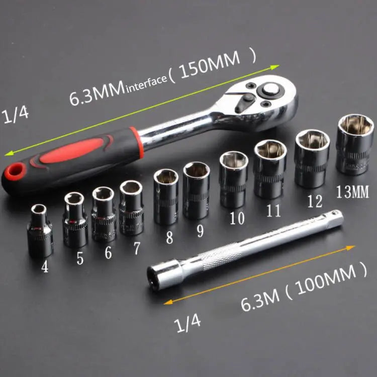 12 pièces ensemble clé douille ensemble moto vélo réparation outil matériel voiture bateau Auto réparation outils vélo Multitool vélo trousse à outils