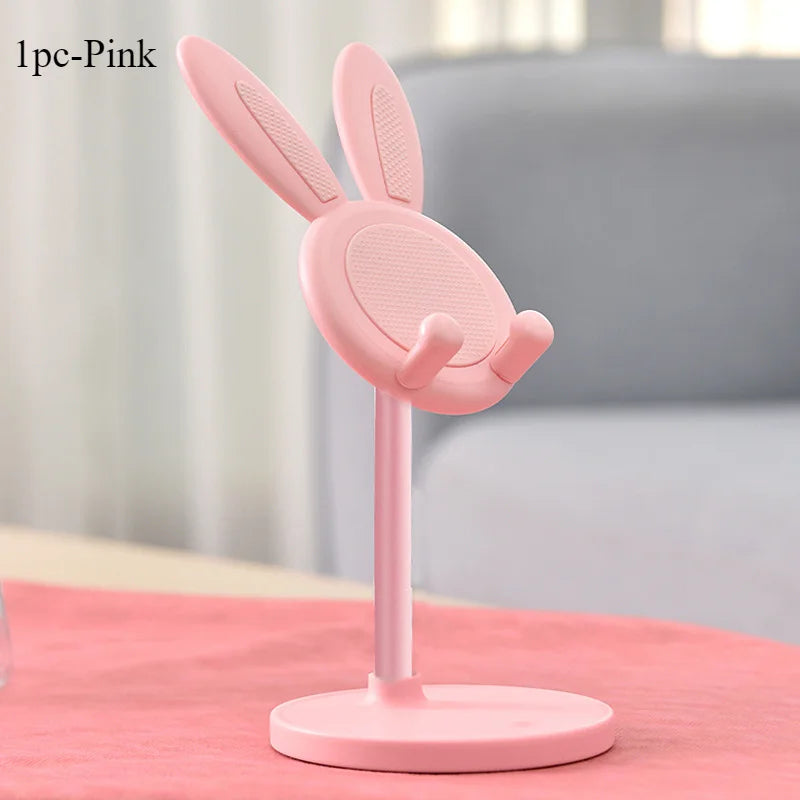 Le support de téléphone portable lapin mignon, peut soulever et ajuster les accessoires de téléphone de bureau, support de téléphone, poignée de téléphone