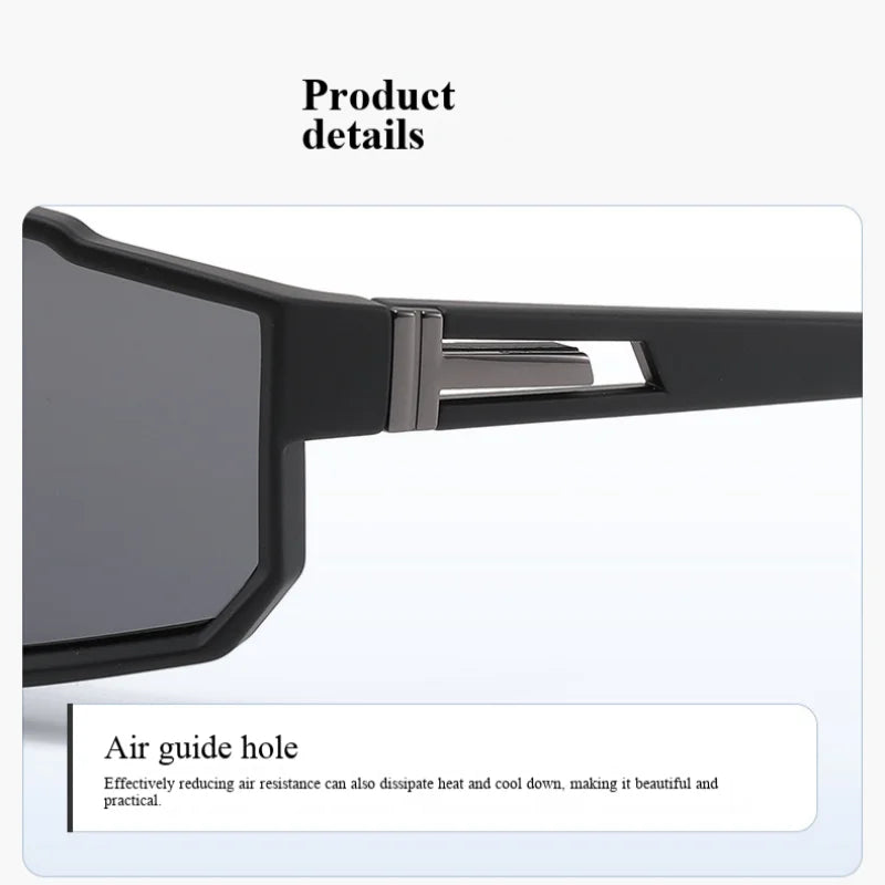 Lunettes de cyclisme surdimensionnées coupe-vent colorées — sport extérieur, homme