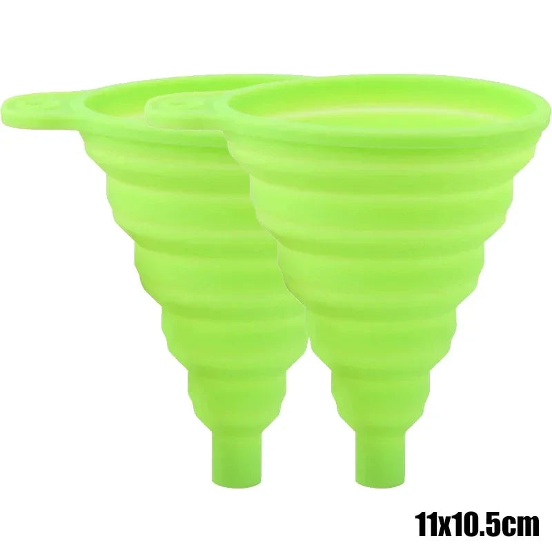 Embudo plegable de silicona para motor de coche, 2 piezas, líquido de lavado, cambio de líquido, portátil, cambio de