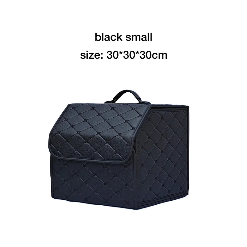 Caja de almacenamiento para maletero de coche, de gran capacidad, herramientas multiusos para automóvil, bolsa de almacenamiento, almacenamiento, cuero, plegable para emergencia