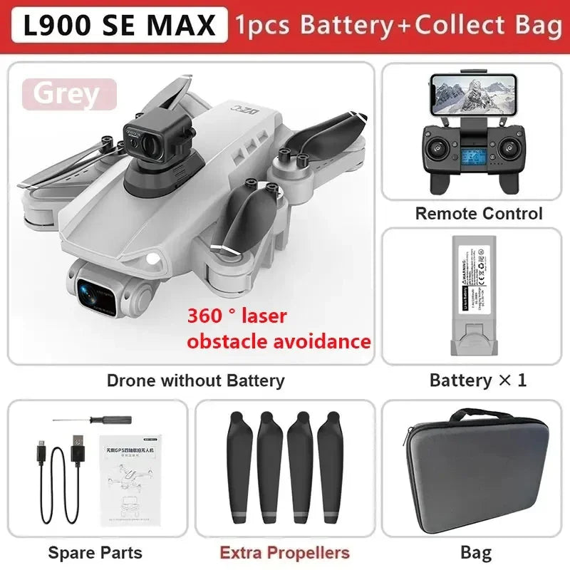 L900 Pro SE MAX 4K GPS Drone, Professional HD 5G WIFI 360° Dual Camera Brushless Motor Obstacle Avoidance RC FPV Quadcopter Drone