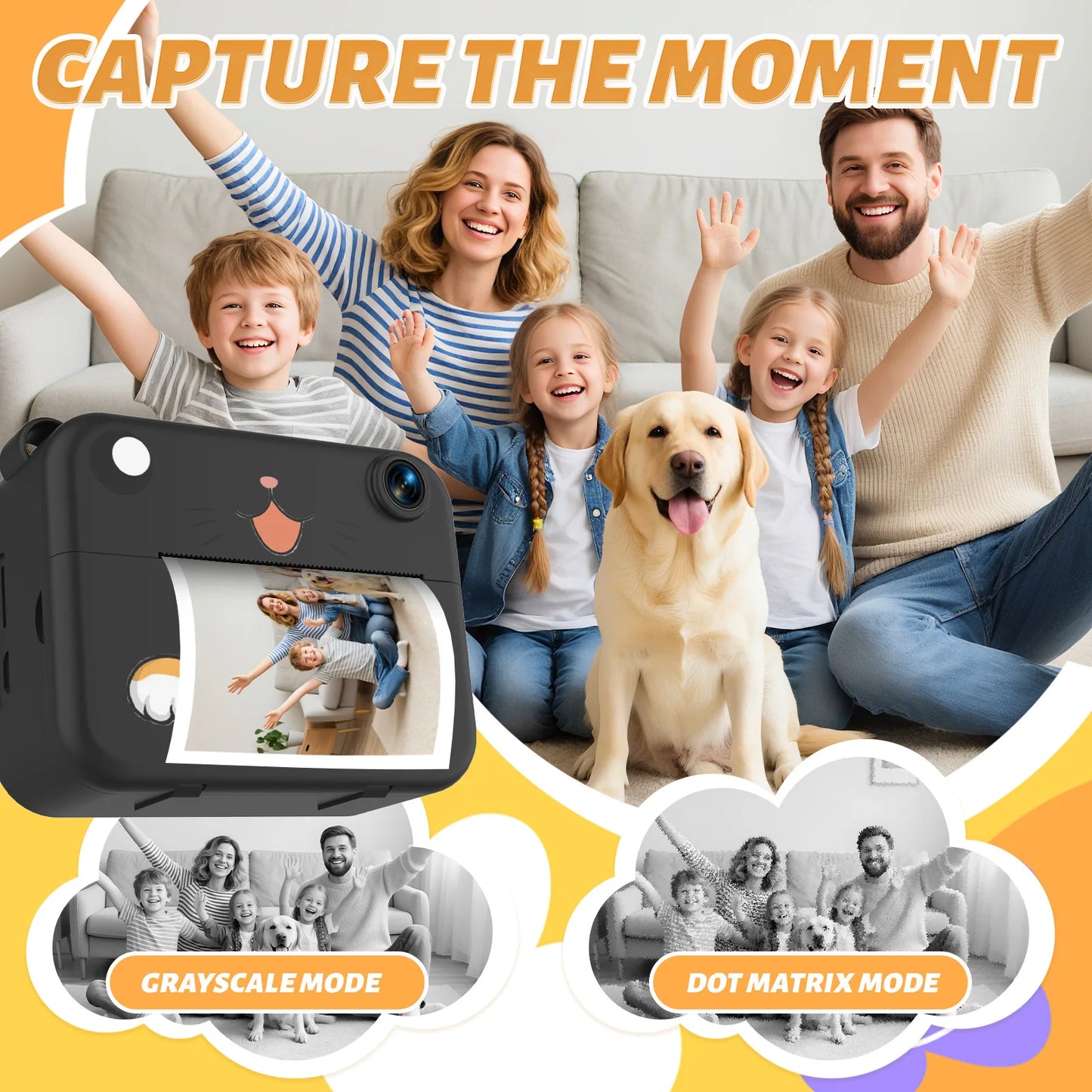 Cámara digital para niños, cámara infantil, impresión instantánea, grabadora de video HD, mini impresora térmica, los mejores regalos de cumpleaños y de fiesta, 1080p