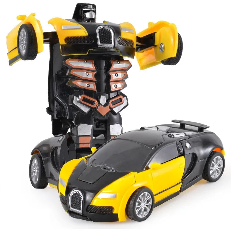 Voiture jouet à changement de forme à impact inertiel pour garçon, robot Autobot à changement de forme à un bouton, puzzle à changement de forme, collision