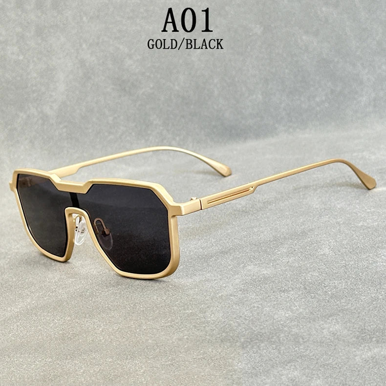Men's Heavy Metal Steampunk Sunglasses Square Vintage Punk Retro Fashion Eyewear Gafas De Sol Hombre Lunette De Soleil Homme