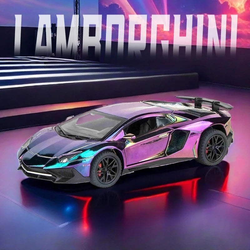 Modèle de supercar 1:32 avec son et lumière — moulé sous pression, cadeau d'anniversaire garçon