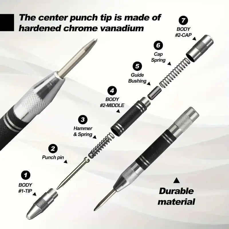 Perforateur Central Automatique Marqueur Trous — Bois Métal Acier Ressort Localisateur Perceuse