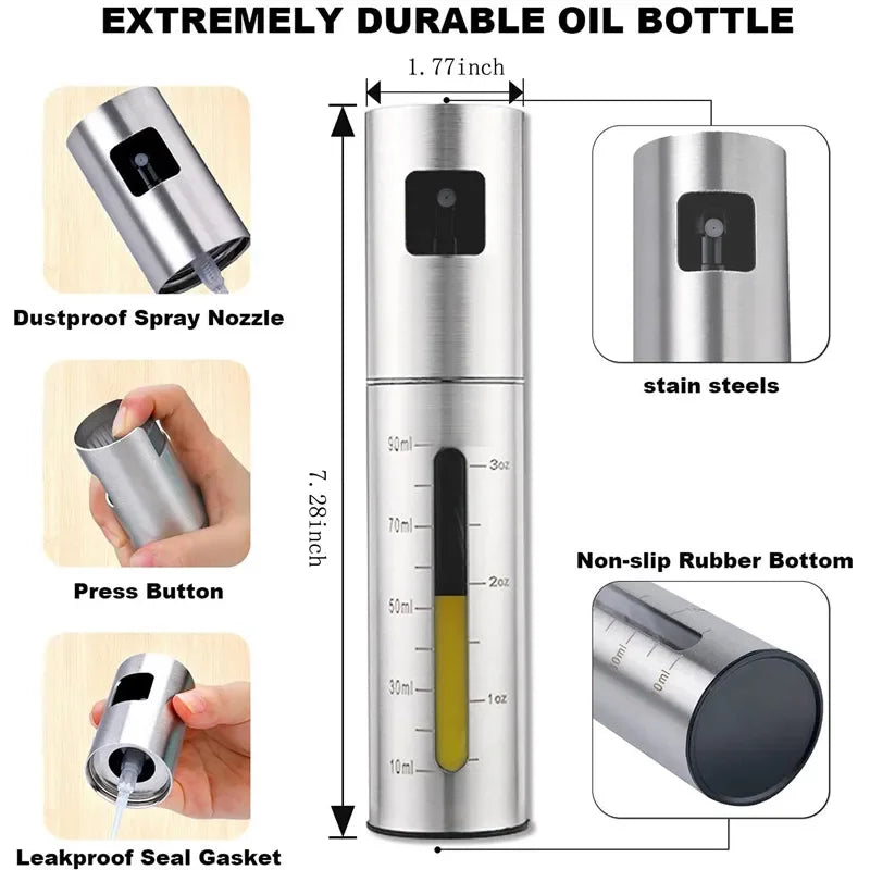 BBQ cuisson bouteille de pulvérisation d'huile d'olive 304 bouteille de pulvérisation d'huile en acier inoxydable bouteilles de pulvérisation de vinaigre pulvérisateur BQ bouteille d'assaisonnement Kitche