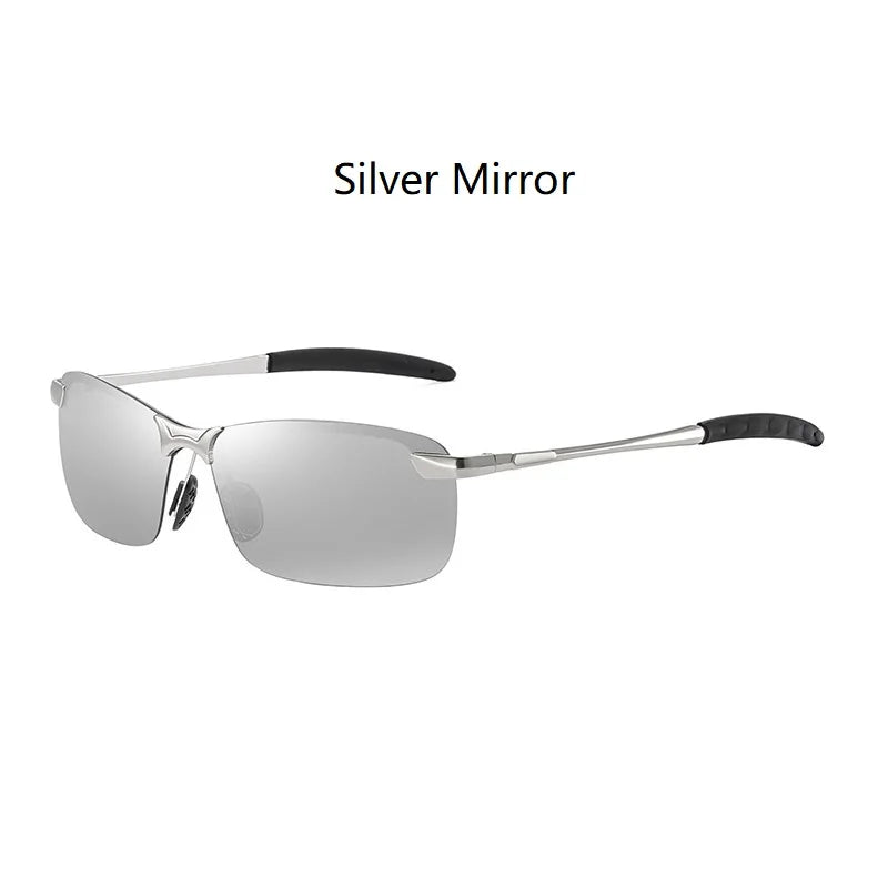Lunettes de soleil polarisées classiques en métal pour hommes, mode, conduite, pêche, demi-monture, rétro, marque de luxe, lunettes de créateur, UV400