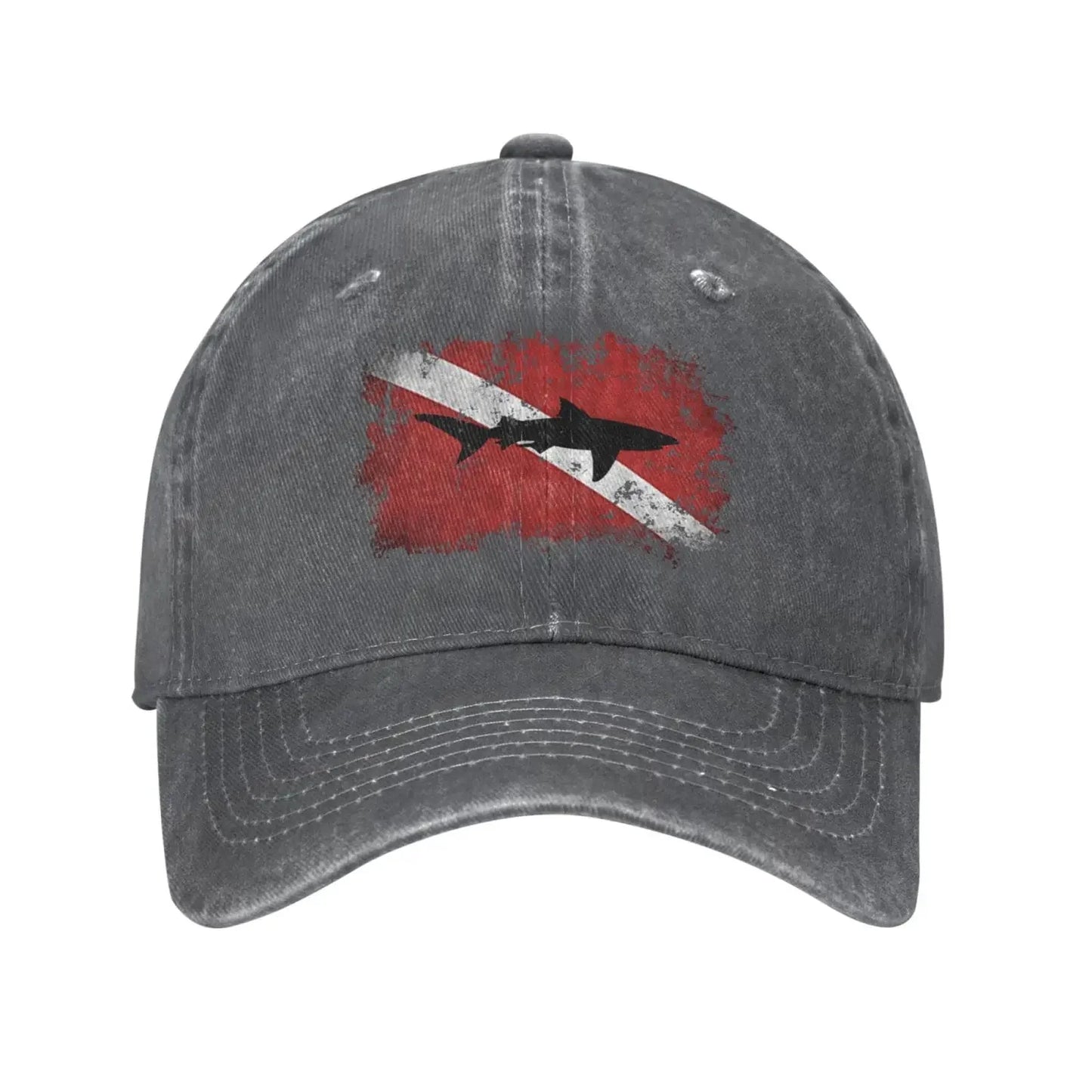 Casquette en denim de sport rétro unisexe, Snapback réglable, chapeau de cowboy de baseball uni, sensation de plongée sous-marine requin vintage