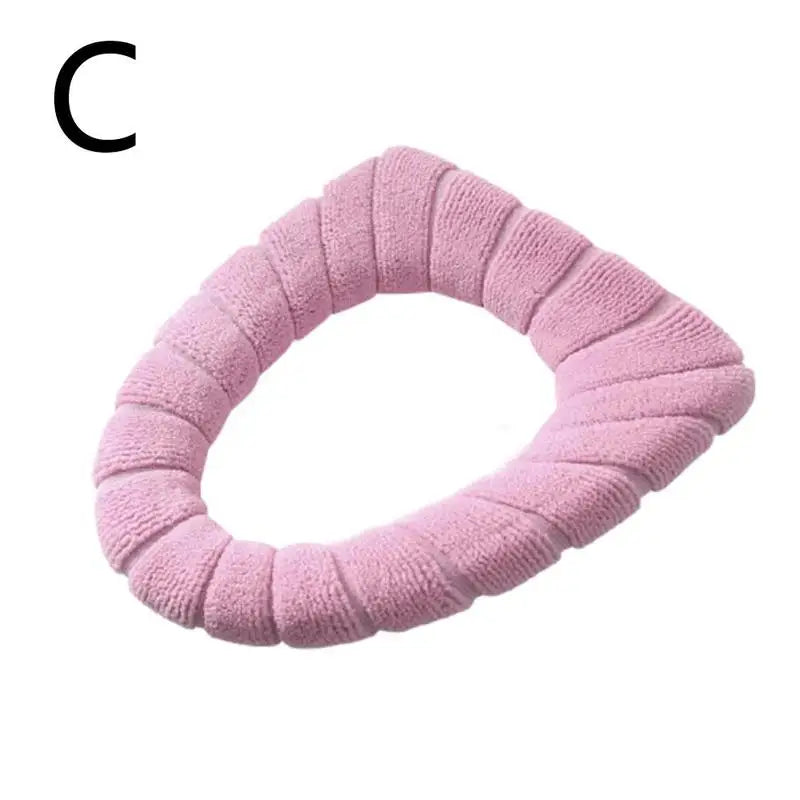 Housse Siège Toilette Hiver Tricot Doux — Lavable Forme O 37x44cm Salle Bain