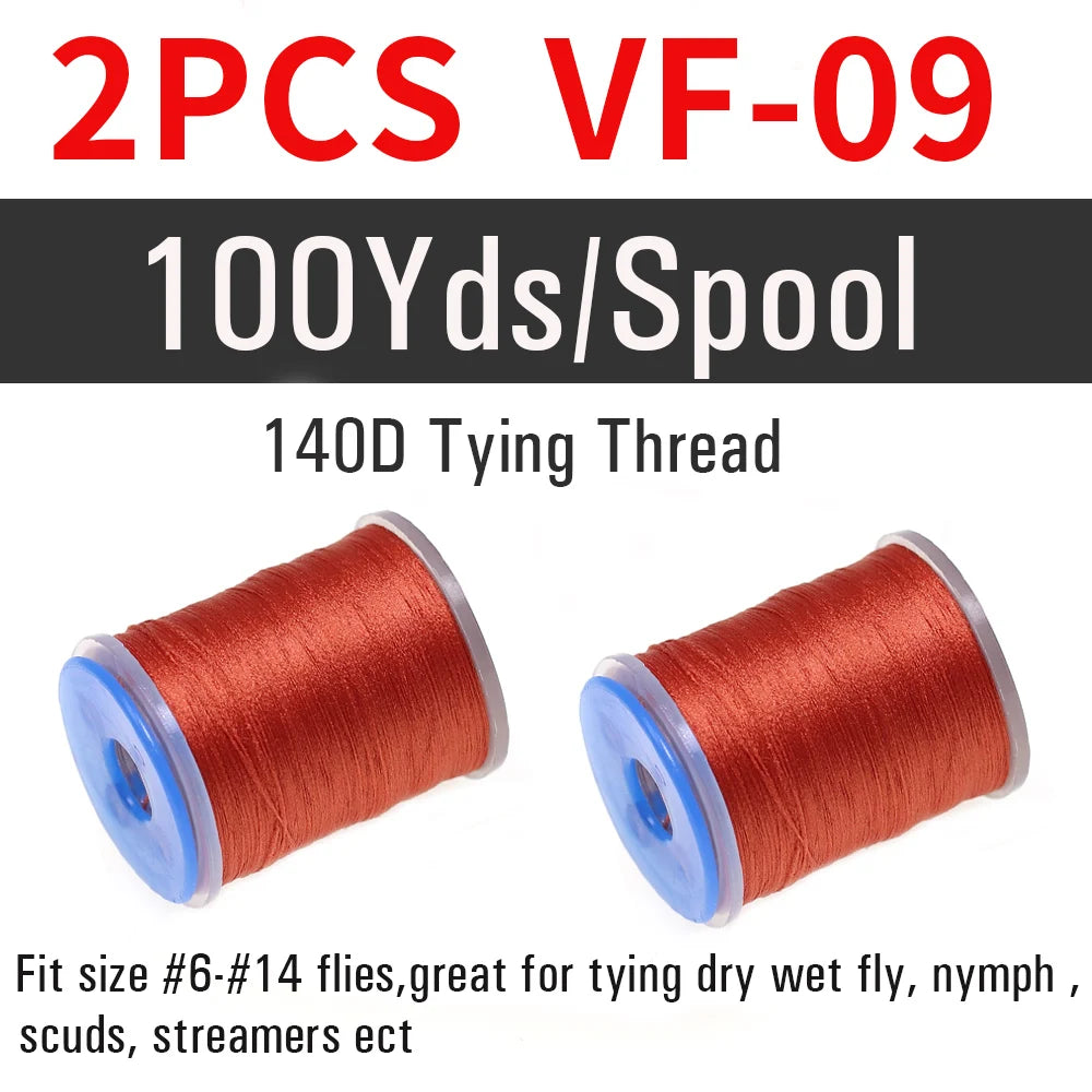 2 pièces de fil à nouer pour la pêche à la mouche 140D # 6~ # 14 Nymphes sèches et humides, Matériel de montage de mouches streamer, Fil, Fixateur de bobine, Outil de montage de mouches