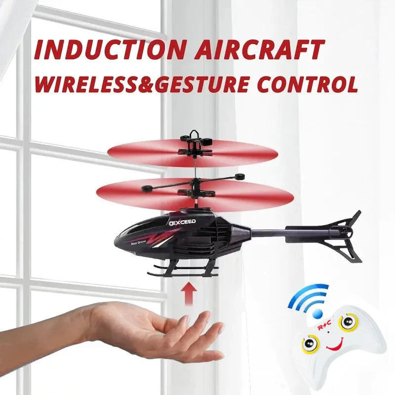 Avión helicóptero teledirigido, mini dron para niños, avión de inducción de carga, juguete colgante para niños