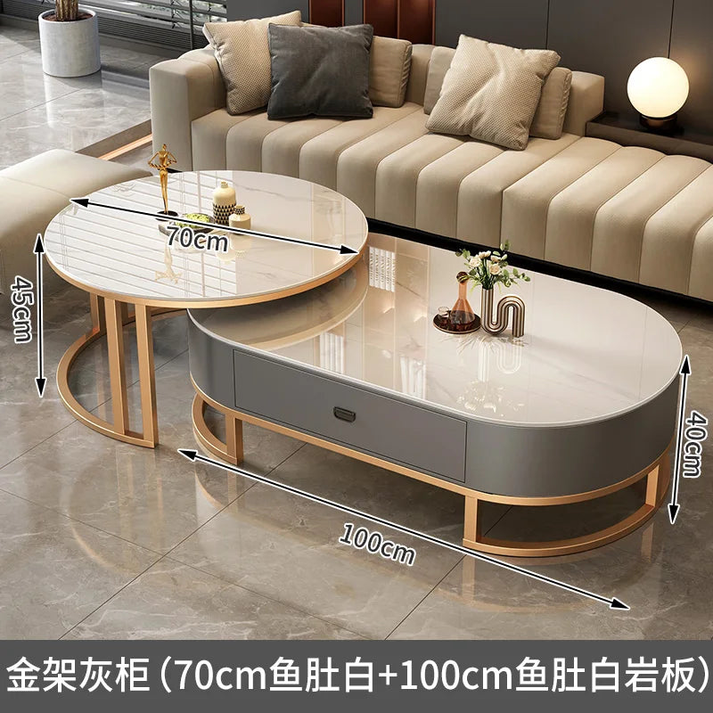 Tables basses extensibles rondes modernes — minimalistes, design livre, meubles salon