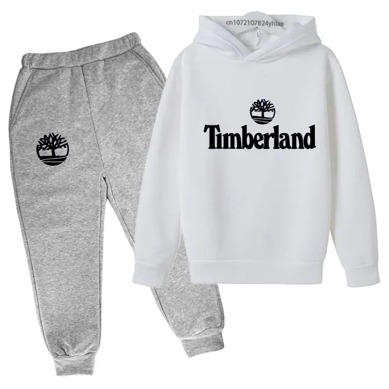 Ensemble Survêtement Enfants Style — Sweat À Capuche Pantalon 2 Pièces 2-13 Ans