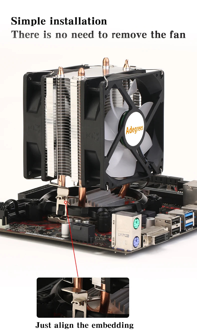 Refroidisseur d'air CPU X79 X99 3 broches PWM 4 broches ventilateur de refroidissement de processeur silencieux pour Intel LGA 1151 1155 1200 1700 2011 AMD AM3 AM4 radiateur PC