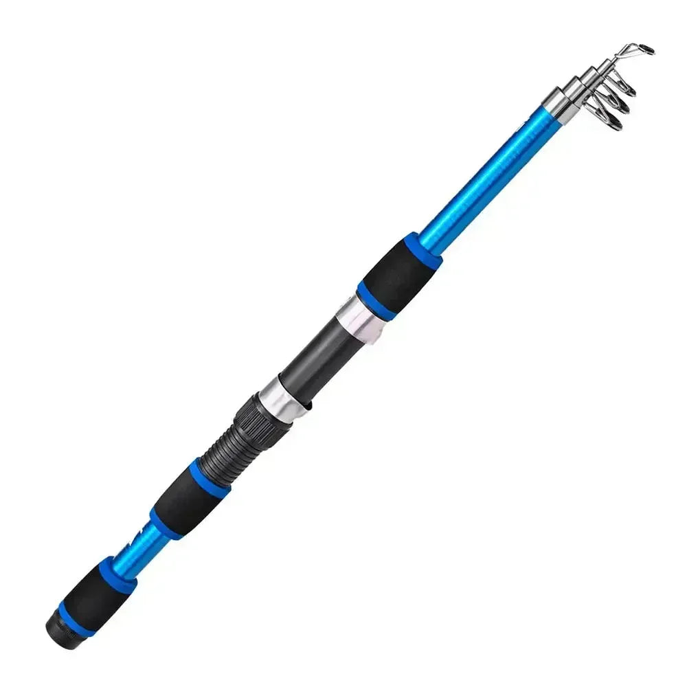 1.8m Portable cannes à pêche ensemble canne à pêche télescopique poche filature moulinet appâts fibre de verre mer pôle canne à pêche ensemble