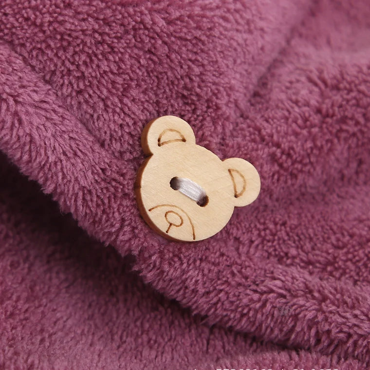 Bonnet de séchage de cheveux de Style brodé, serviette de cheveux épaisse en molleton de corail pour salle de bain, bonnet de douche absorbant à séchage rapide pour femmes, 1 pièce