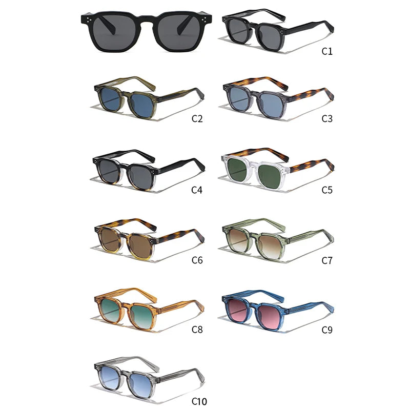 Lunettes de soleil carrées rétro pour hommes — mode punk, femmes, voyage, UV400, lot 1/2/3 pièces