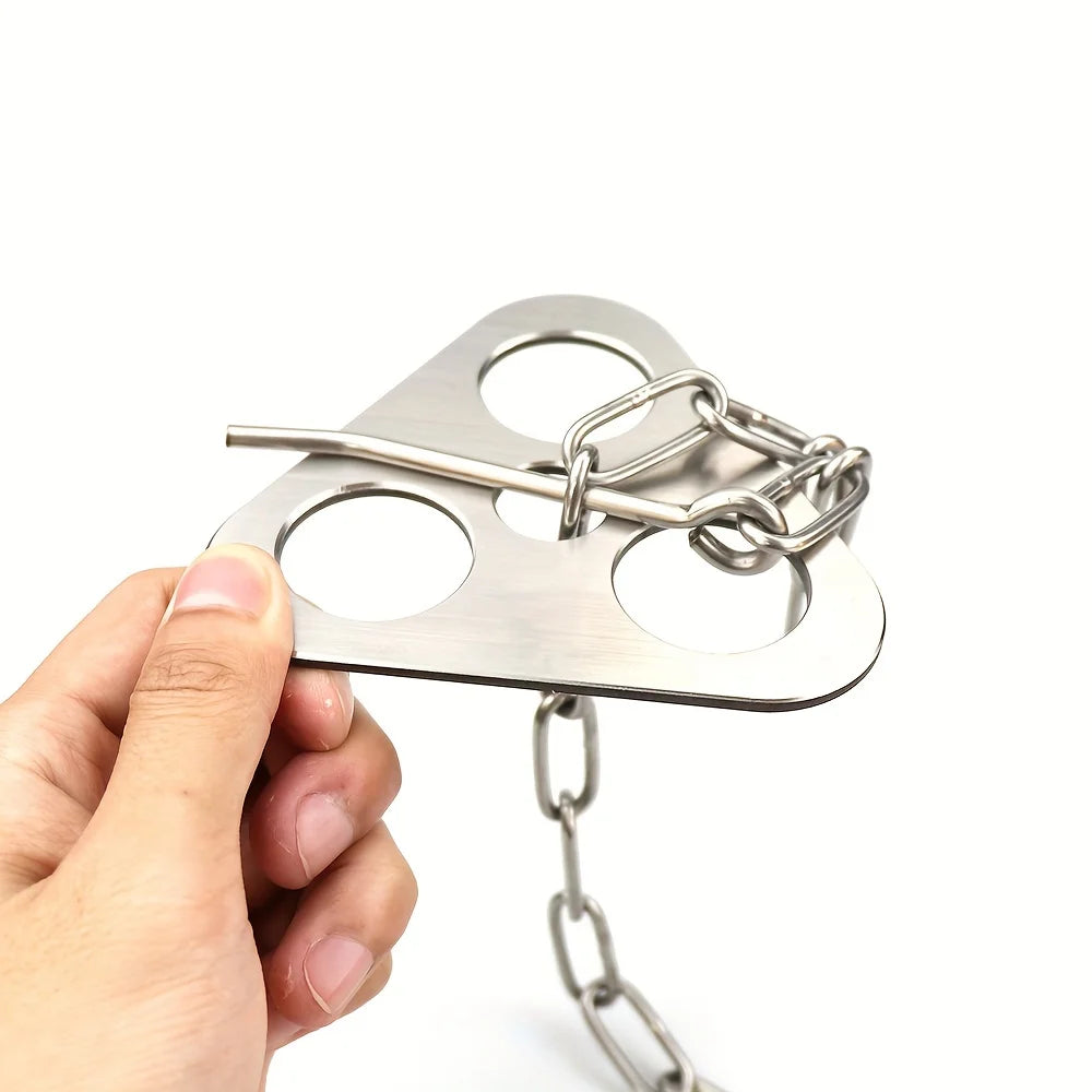 Trépied barbecue camping en acier inoxydable – Support suspendu portable et détachable pour feu de joie