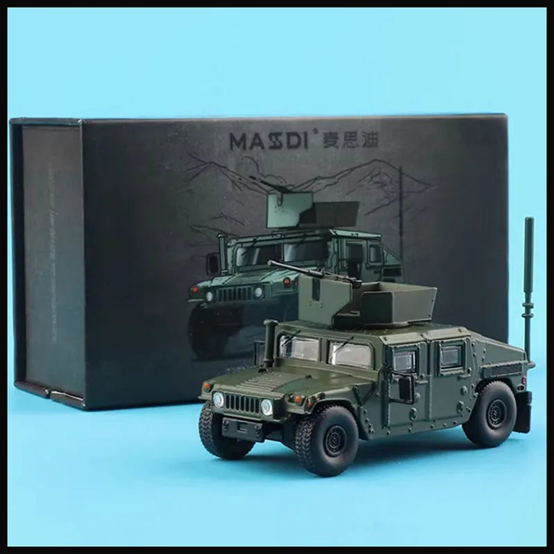 MASSDI 1/64 H1 M1151/Tanque tigre modelo militar de aleación para coche, colección clásica para adultos, exhibición, regalo, juguete para niño