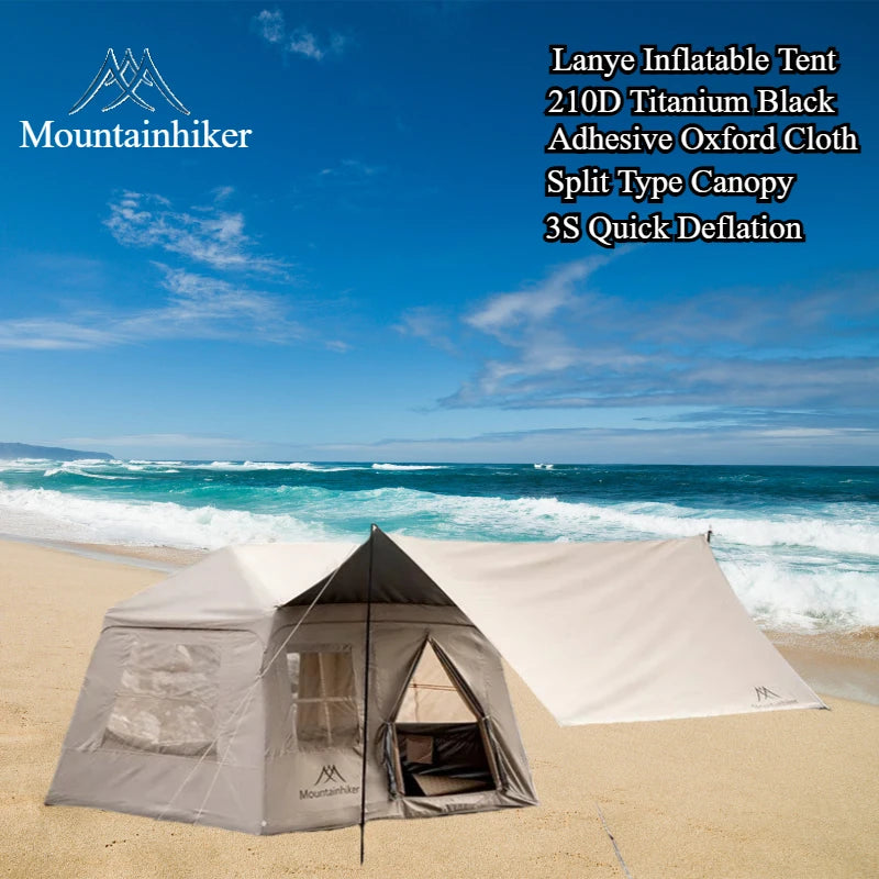 Tente Camping Gonflable 3-5 Personnes — Étanche Rapide Pompe Manuelle Anti-UV