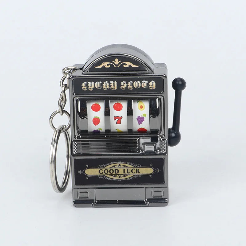 Porte-clés Machine à fentes de fruits, porte-bonheur Jackpot, Mini pendentif de Casino, breloque de sac, cadeaux de nouveauté pour enfants et adultes