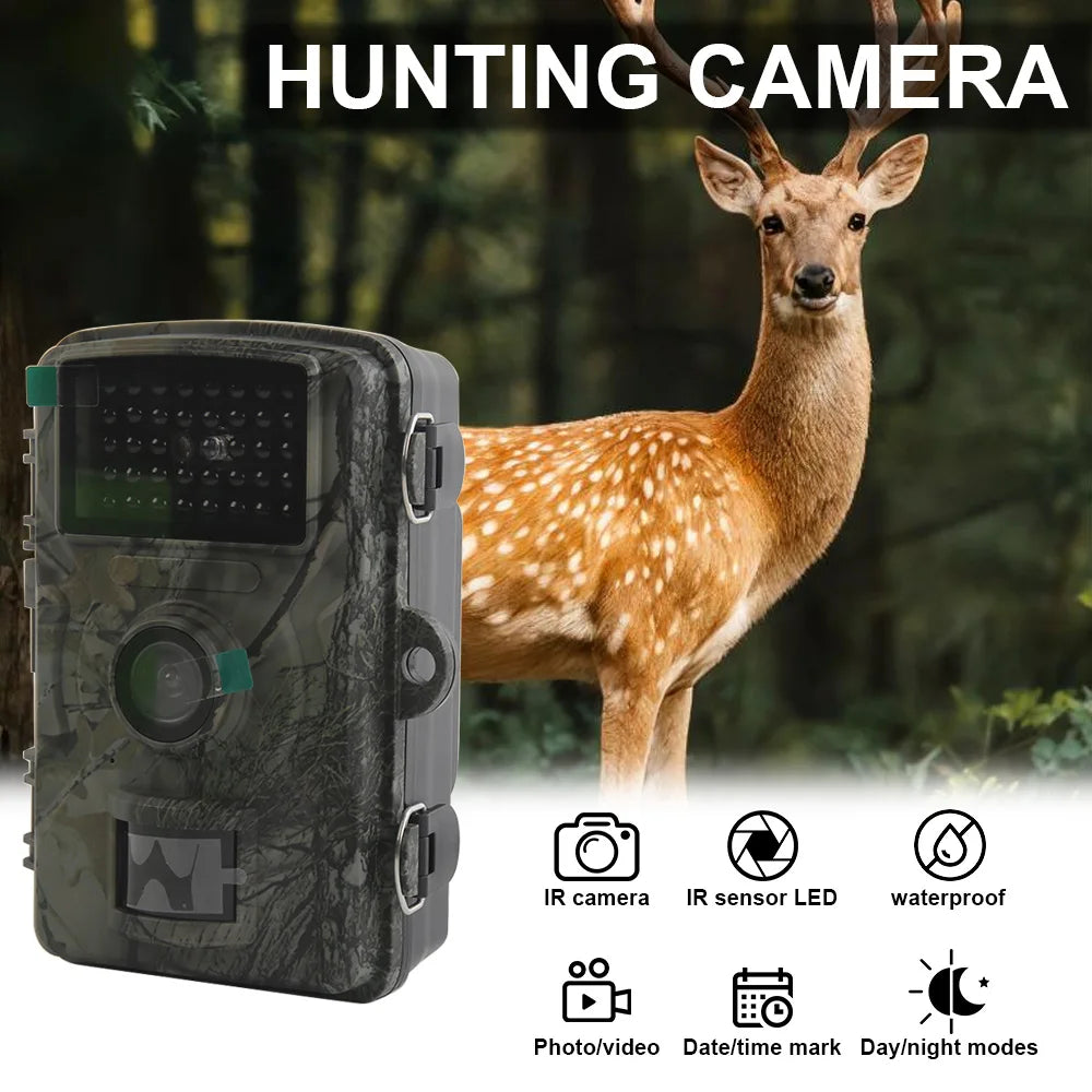Caméra de chasse infrarouge HD avec vision nocturne, écran TFT 2,0 pouces, 1920x1080P, étanche IP66 pour la chasse en plein air et l'observation de la faune