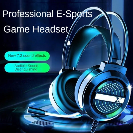 Auriculares estéreo para juegos con micrófono, auriculares de actualización X9, luz LED, auriculares con cancelación de ruido, adecuados para PS4, PC, Xbox One, PS5
