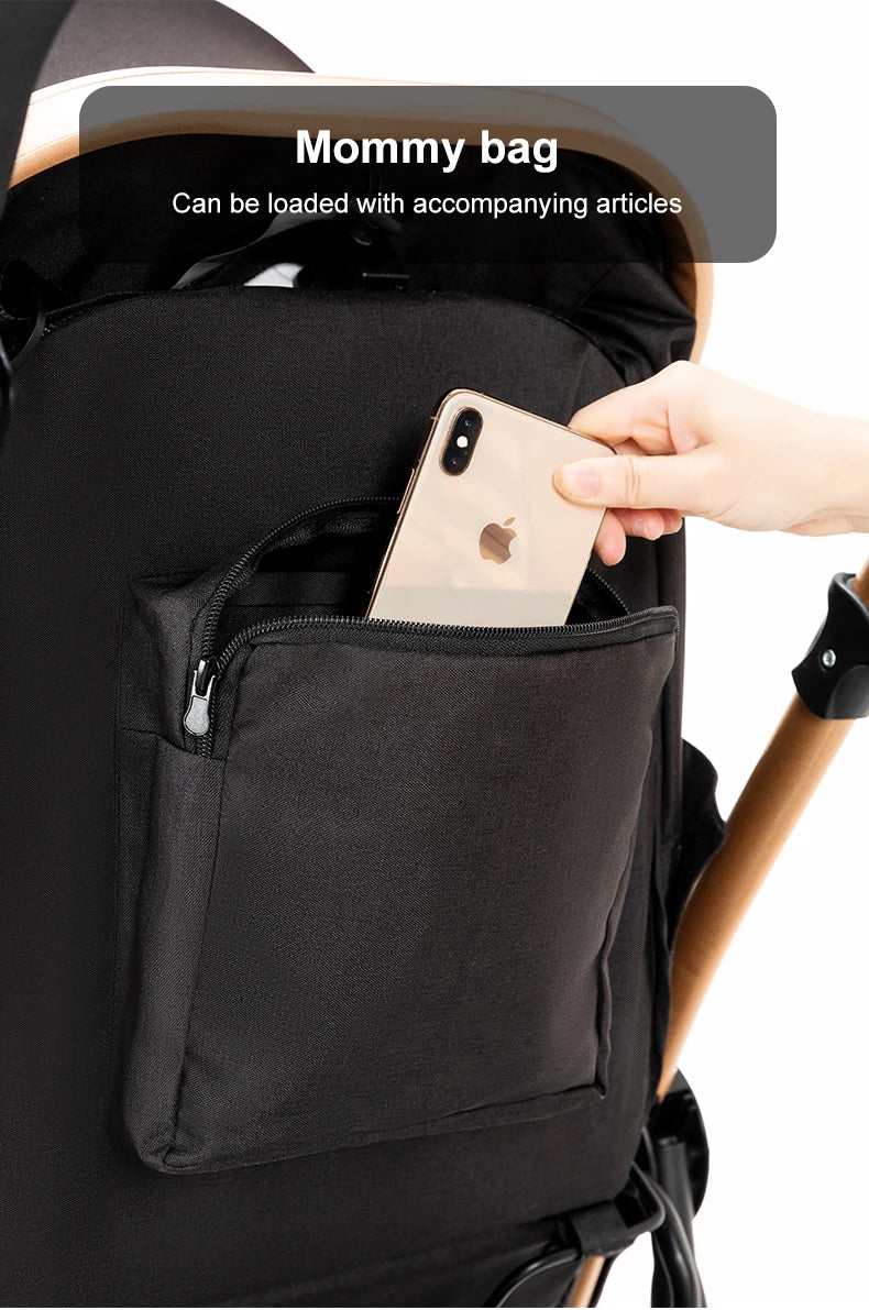 Poussette Bébé Châssis Aviation Roues 360° — Dossier Réglable Coussin Amovible Panier