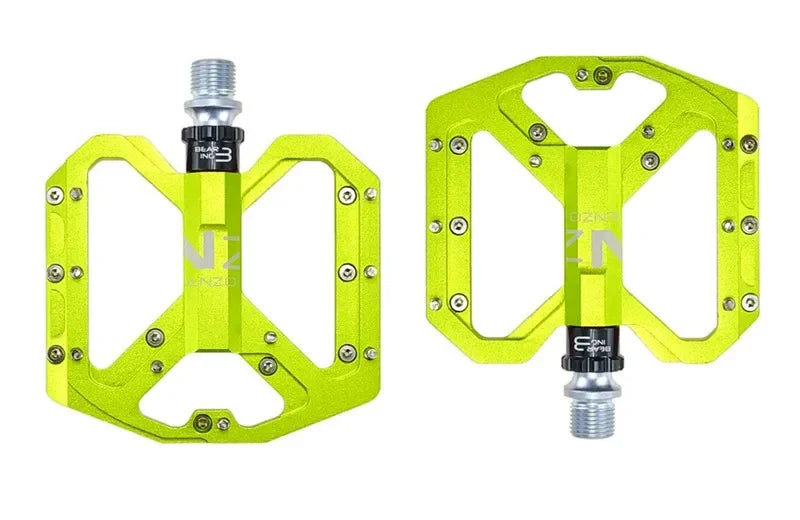Pedales de ciclismo de montaña ENZO ultraligeras de plataforma, pedales de bicicleta de montaña CNC de aleación de aluminio sellados de 3 rodamientos antideslizantes, piezas de bicicleta