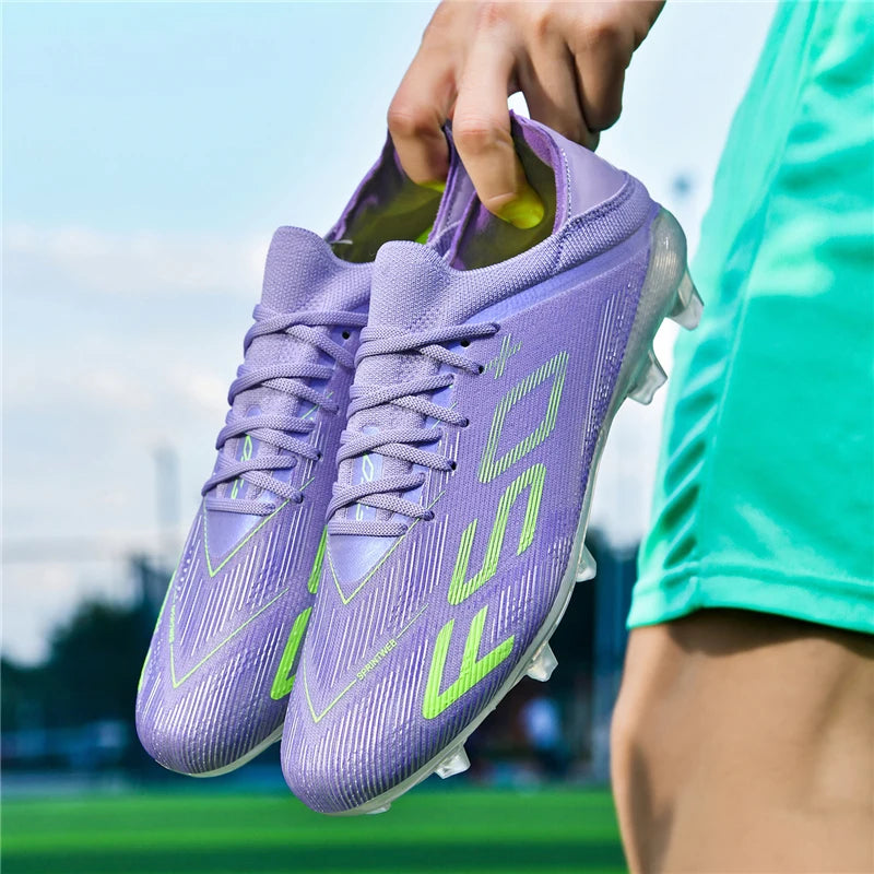 Chaussures de Football Tige Haute Crampons Longs — Futsal & Gazon Professionnel