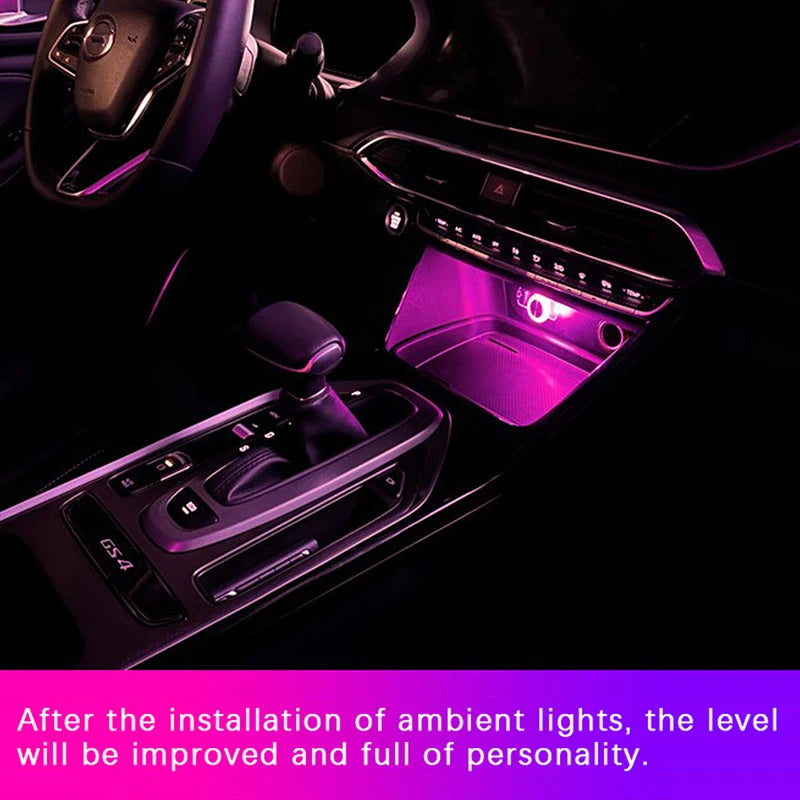 Mini luz ambiental LED USB portátil para coche, luces ambientales decorativas para interior de automóvil, luz ambiental, luz de ordenador, Plug Play