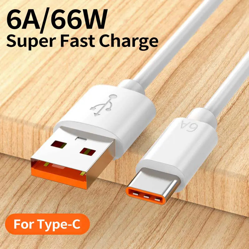 Câble de données USB 6A vers Type-C charge rapide compatible smartphones Android