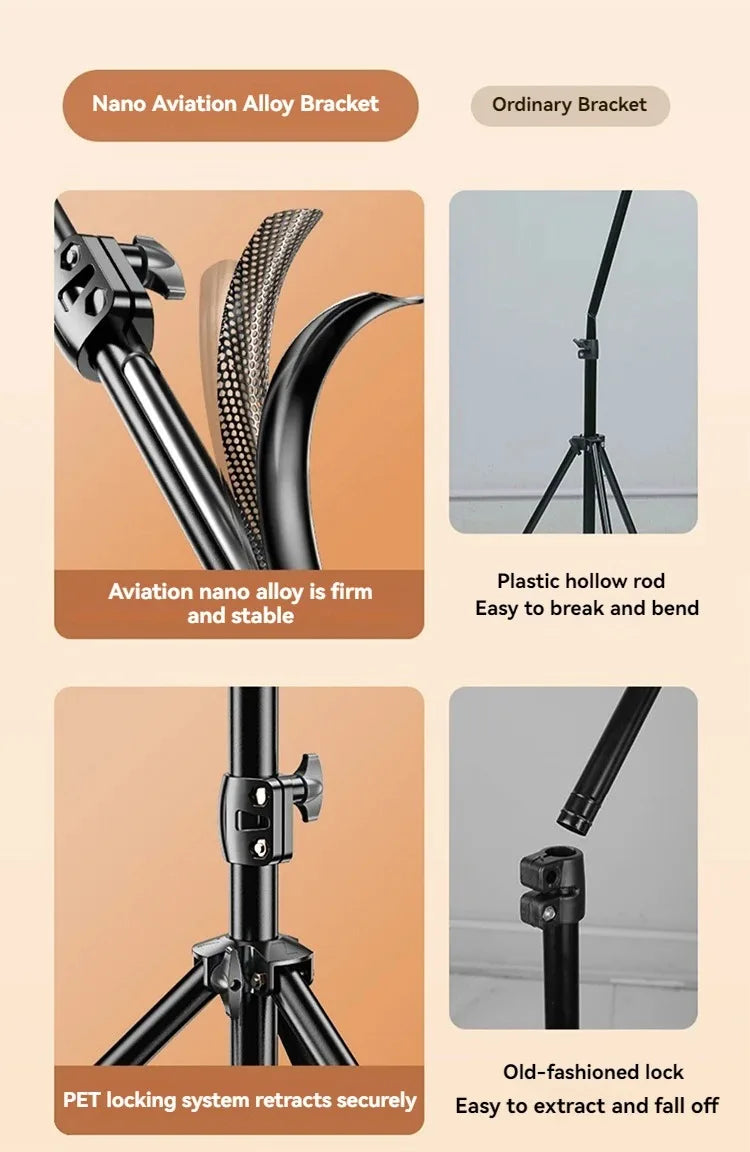 Support extensible de 170cm, hauteur réglable pour téléphone portable, trépied de Support en direct, enregistrement multifonctionnel, trépied d'atterrissage pour Selfie