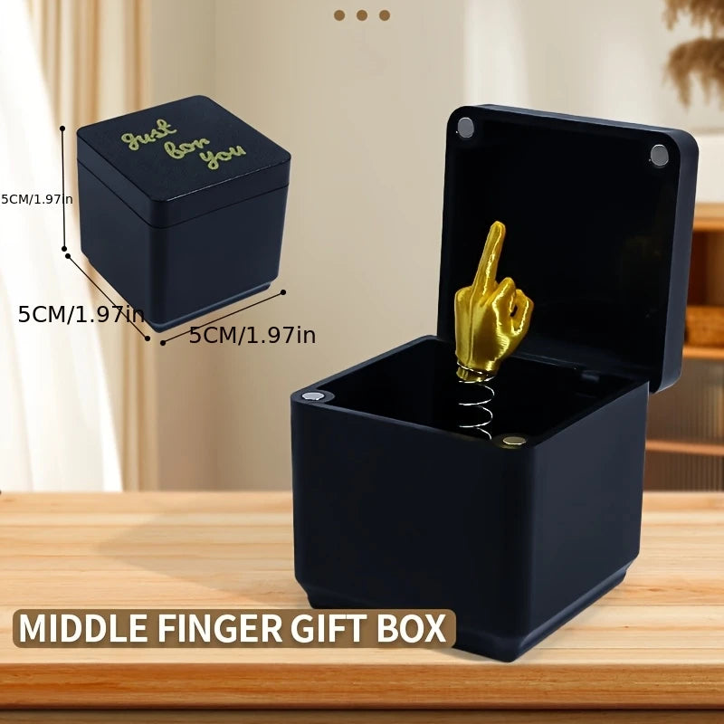 Cadeau de farces de noël intéressant, doigt du milieu dans la boîte, cadeaux créatifs amusants, décoration de bureau, de maison