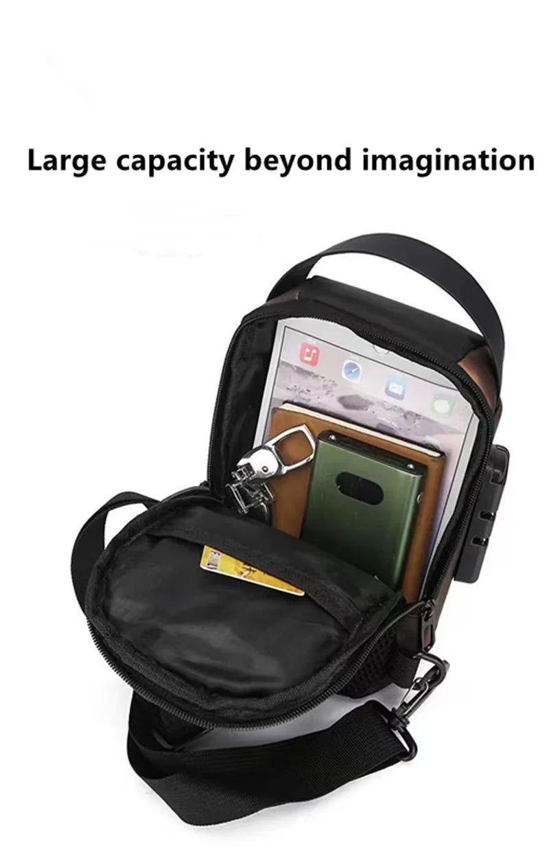 Men's Stylish Sling Bag – Durable Oxford Fabric, Shoulder Chest Bag with Phone Pocket, Closure