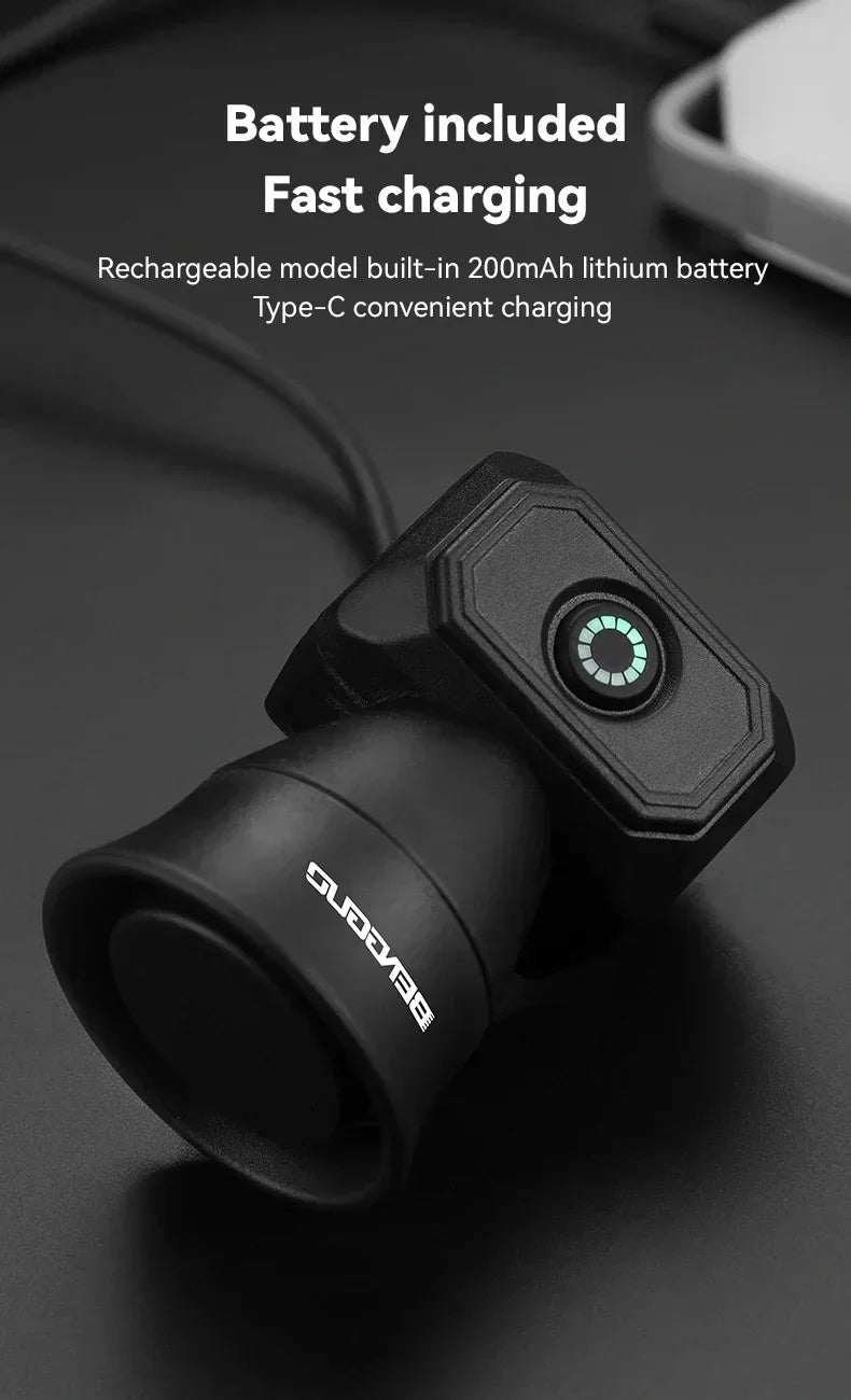 Nouveau klaxon de vélo VTT, chargement USB, sonnette électronique étanche, équipement d'équitation, accessoires de Scooter pour enfants